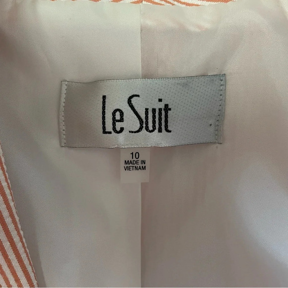 Le Suit pink textured pinstriped blazer jacket women’s sz 10 - Picture 7 of 7